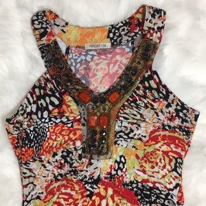 Fun dress with beaded neckline never worn